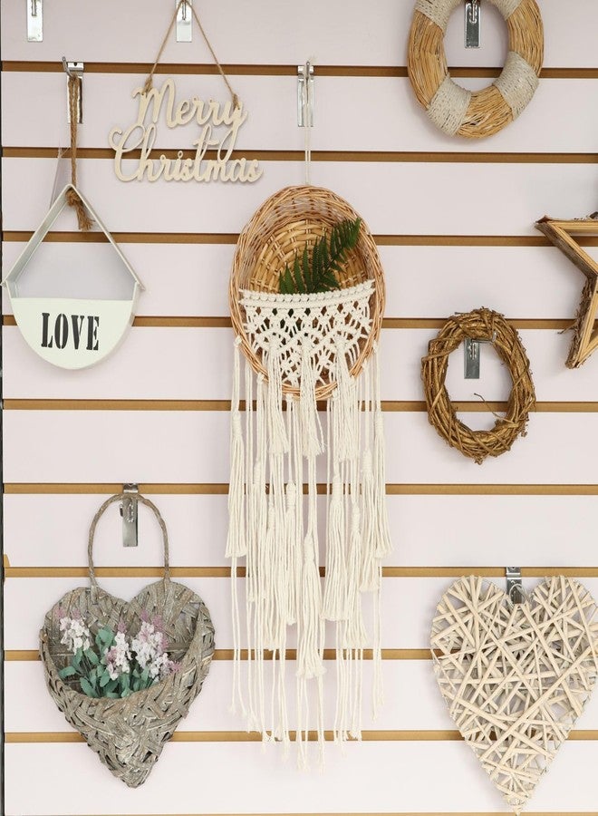 SHCMSADO Macrame Willow Storage For Living Room Bedroom Dorm Background, Boho Wicker Hanging Wall Decor Mini Chic Organizer for Nursery key Aromatherapy and Small daily necessities - Image 2